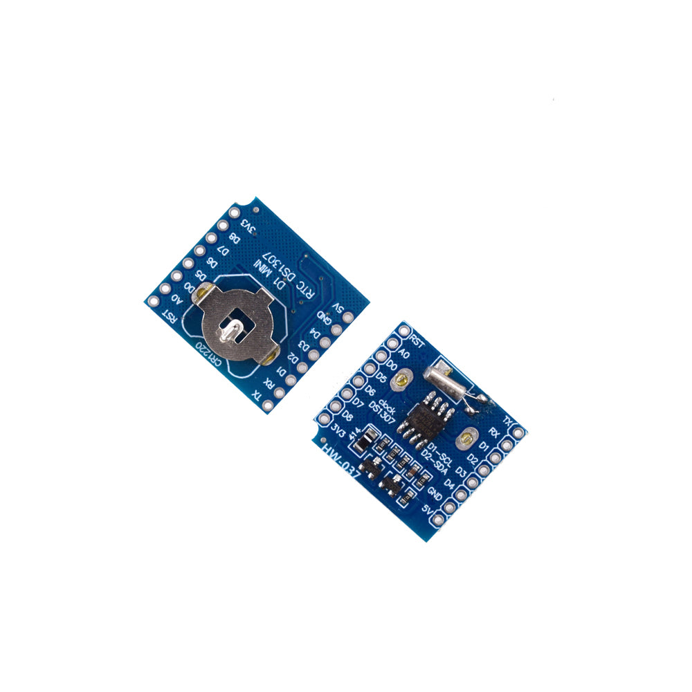 RTC DS1307 clock module with CR1220 button battery holder