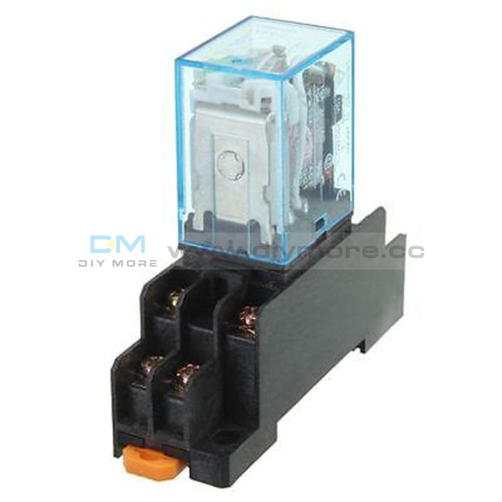 12V Dc Coil Power Relay Ly2Nj Dpdt 8 Pin Hh62P Jqx-13F With Socket Base Module