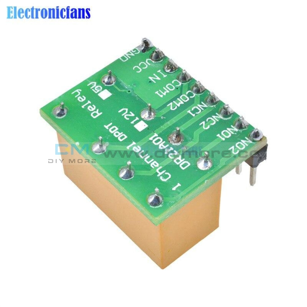 Diymore Mini 1 Channel 5V 12V Dc Dpdt Relay Board Double Pole Throw Switch Module Hk19F Pcb For