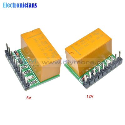 Diymore Mini 1 Channel 5V 12V Dc Dpdt Relay Board Double Pole Throw Switch Module Hk19F Pcb For