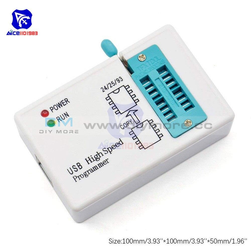 Diymore Usb High Speed Programmer Spi Ic Test Clips Socket For 24 25 93 Eeprom Flash Bios Chip
