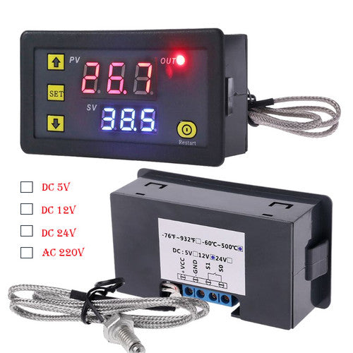 DC 5/12/24V 110V 220V AC Digital Temperature Controller K Type Sensor Thermostat