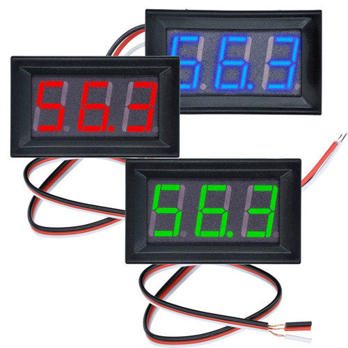 Led Current Panel Meter Connection Blue Red Green DC 0-100V LED Digital Display Voltmeter LED Voltage Pan ...