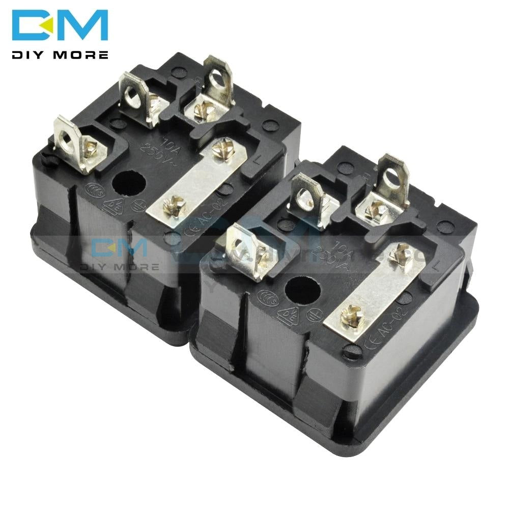 5Pcs Lot Ac-02 Ac/250V 10A 3 Pin Iec320 C14 Inlet Connector Plug Power Socket Snap Type Ac With