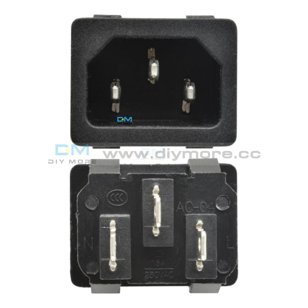 5Pcs Ac-04 Snap Type Socket Ac/250V10A Iec320 C14 Panel Mount Plug Adapter Iron Core Power Connector