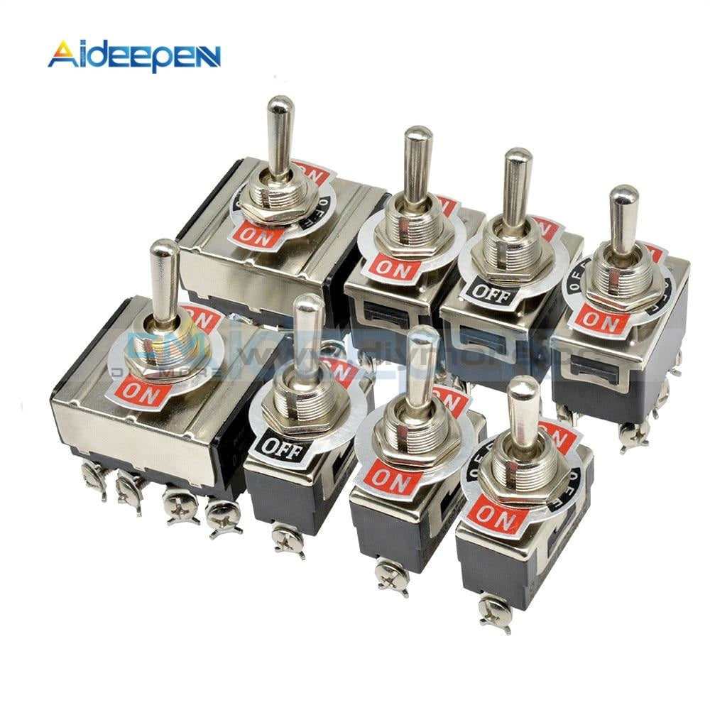 Mini Auto Toggle Switch Ac 250V 16A 2/3/4/6/12 Pin On-Off On-On On-Off-On 2/3 Position Copper/silver