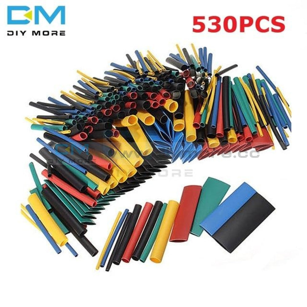 127/140/328/530Pcs Assorted Polyolefin Heat Shrink Tube Sleeve Electrical Cable Kits 8 Sizes