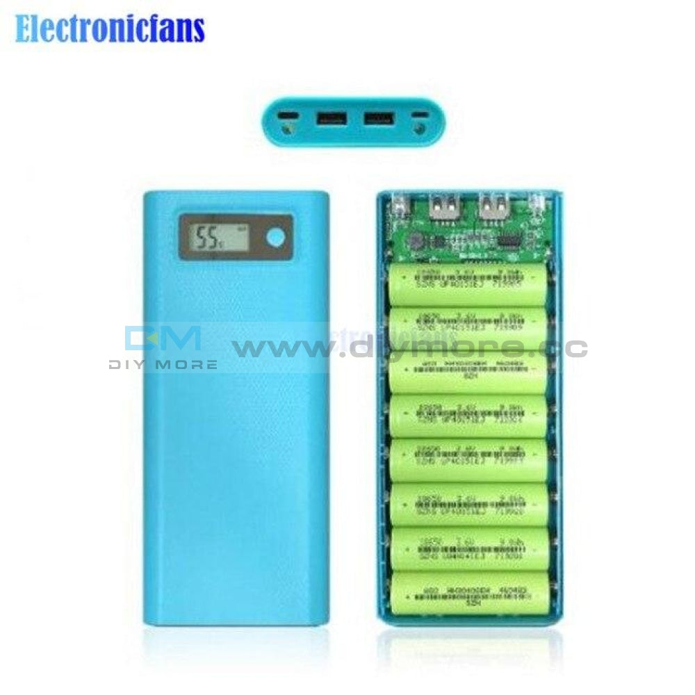 8X18650 Battery Charger Box Power Bank Holder Case Dual Usb Lcd Digital Display 8*18650 Shell