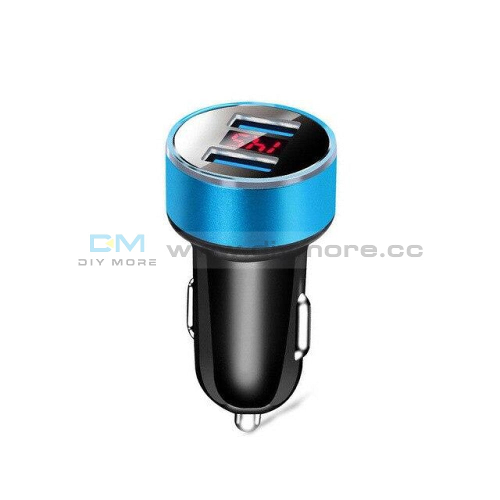 Dual Usb Car Charger 2 Port Lcd Display 12 24V Cigarette Socket Lighter Fast Power Adapter Styling