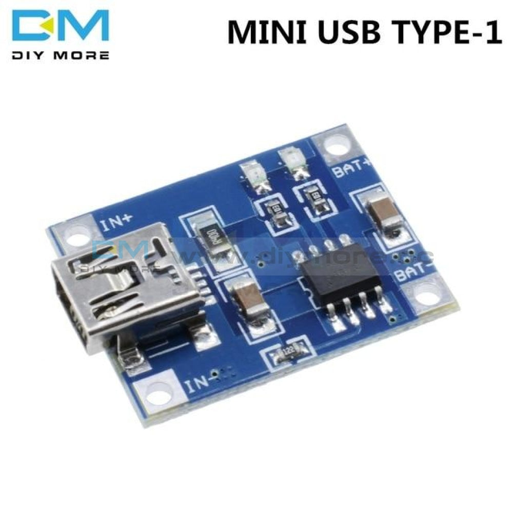 5Pc Type C/micro/mini Usb 5V 1A Li Ion 18650 Tc4056A Lithium Battery Charging Board Charger Module