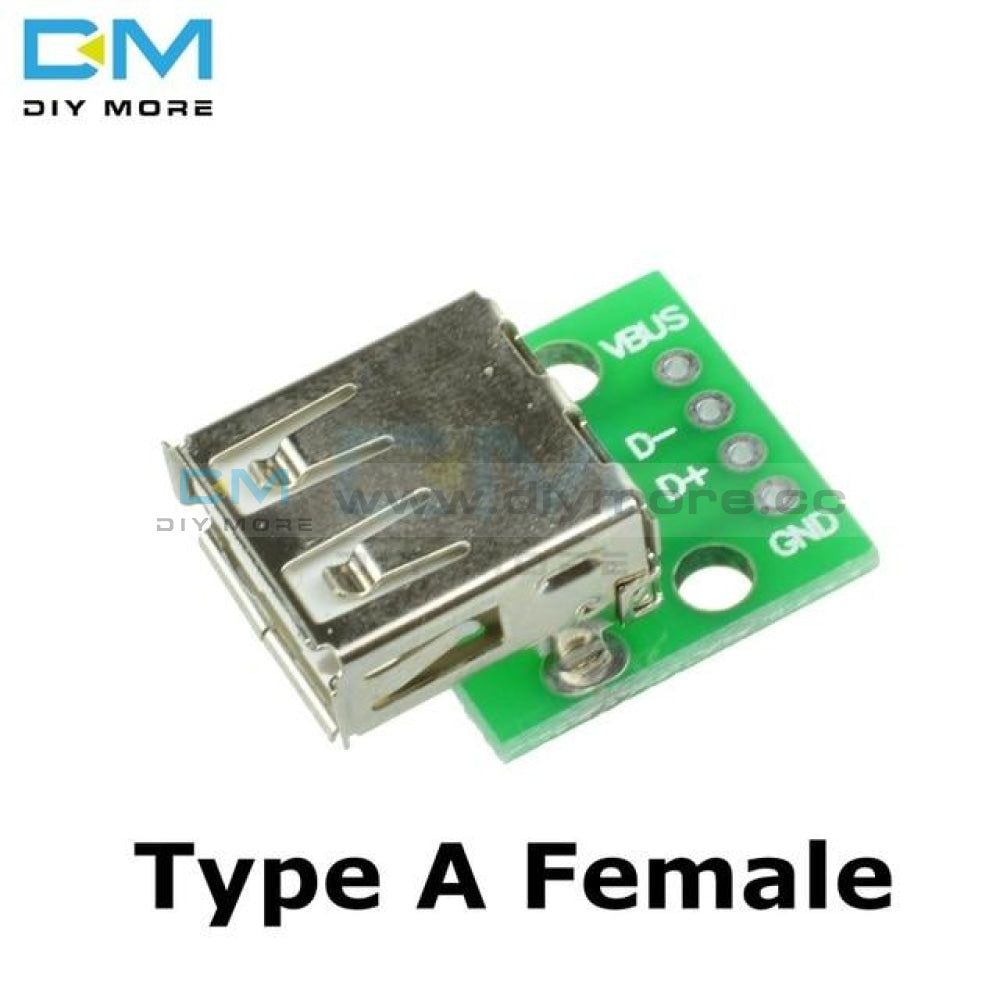 Mini/micro Usb To Dip Type A Female/ Male Adapter Converter For 2.54Mm Pcb Board Diy Power Supply