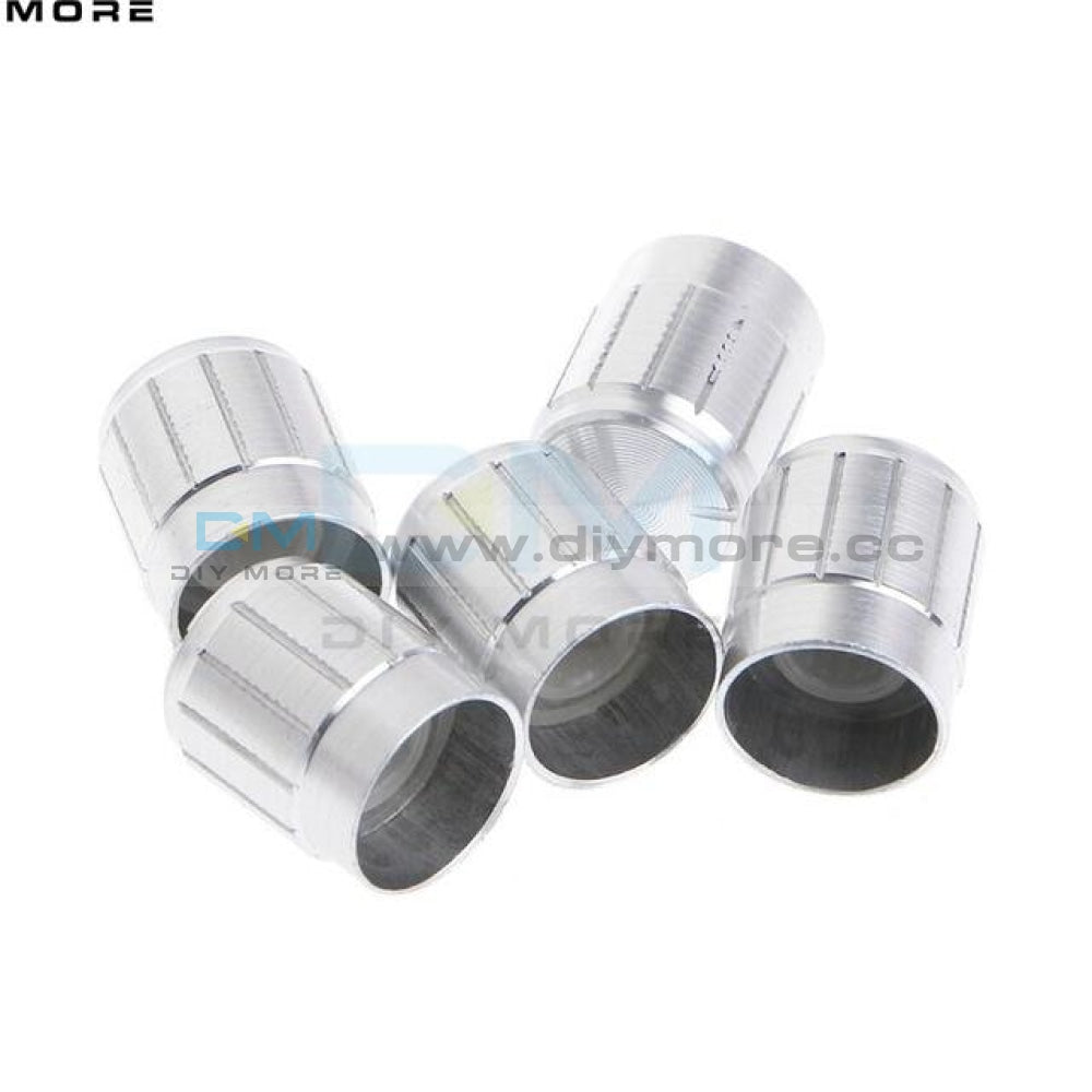 5Pcs Wh148 Aluminum Alloy Potentiometer For Dia 6Mm Knurled Shaft Control Rotary Knobs 14X16Mm Black