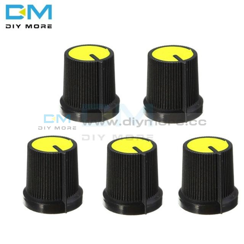 5Pcs Black Knob Blue White Yellow Red Orange 5 Colors Face Plastic For Rotary Taper Wh148